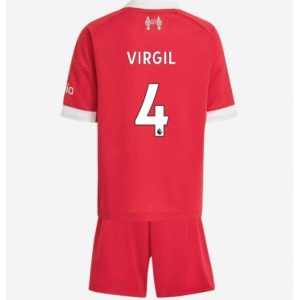 Koszulka piłkarska Liverpool Virgil van Dijk #4 Koszulka Podstawowej dziecięce 2025-26 +Krótkie Spodenk