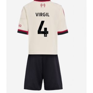 Koszulka piłkarska Liverpool Virgil van Dijk #4 Koszulka Wyjazdowej dziecięce 2025-26 +Krótkie Spodenk