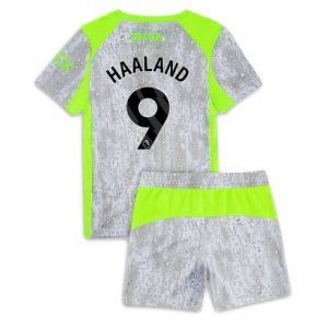 Koszulka piłkarska Manchester City Erling Haaland #9 Koszulka Trzeciej dziecięce 2025-26 +Krótkie Spodenk Koszulka piłkarska Manchester City Erling Haaland #9 Koszulka Trzeciej dziecięce 2025-26 +Krótkie Spodenk