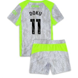 Koszulka piłkarska Manchester City Jeremy Doku #11 Koszulka Trzeciej dziecięce 2025-26 +Krótkie Spodenk Koszulka piłkarska Manchester City Jeremy Doku #11 Koszulka Trzeciej dziecięce 2025-26 +Krótkie Spodenk
