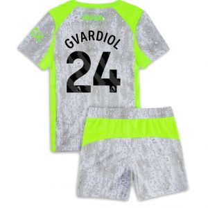 Koszulka piłkarska Manchester City Josko Gvardiol #24 Koszulka Trzeciej dziecięce 2025-26 +Krótkie Spodenk Koszulka piłkarska Manchester City Josko Gvardiol #24 Koszulka Trzeciej dziecięce 2025-26 +Krótkie Spodenk
