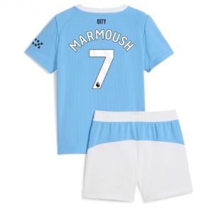 Koszulka piłkarska Manchester City Omar Marmoush #7 Koszulka Podstawowej dziecięce 2025-26 +Krótkie Spodenk Koszulka piłkarska Manchester City Omar Marmoush #7 Koszulka Podstawowej dziecięce 2025-26 +Krótkie Spodenk