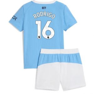 Koszulka piłkarska Manchester City Rodri Hernandez #16 Koszulka Podstawowej dziecięce 2025-26 +Krótkie Spodenk Koszulka piłkarska Manchester City Rodri Hernandez #16 Koszulka Podstawowej dziecięce 2025-26 +Krótkie Spodenk
