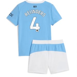 Koszulka piłkarska Manchester City Tijjani Reijnders #4 Koszulka Podstawowej dziecięce 2025-26 +Krótkie Spodenk Koszulka piłkarska Manchester City Tijjani Reijnders #4 Koszulka Podstawowej dziecięce 2025-26 +Krótkie Spodenk