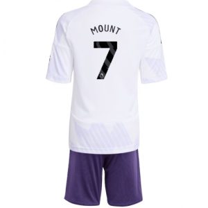 Koszulka piłkarska Manchester United Mason Mount #7 Koszulka Wyjazdowej dziecięce 2025-26 +Krótkie Spodenk Koszulka piłkarska Manchester United Mason Mount #7 Koszulka Wyjazdowej dziecięce 2025-26 +Krótkie Spodenk