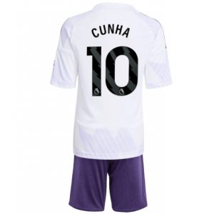 Koszulka piłkarska Manchester United Matheus Cunha #10 Koszulka Wyjazdowej dziecięce 2025-26 +Krótkie Spodenk Koszulka piłkarska Manchester United Matheus Cunha #10 Koszulka Wyjazdowej dziecięce 2025-26 +Krótkie Spodenk