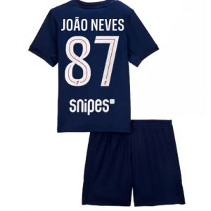 Koszulka piłkarska Paris Saint-Germain Joao Neves #87 Koszulka Podstawowej dziecięce 2025-26 +Krótkie Spodenk