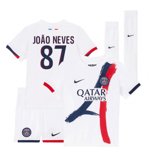Koszulka piłkarska Paris Saint-Germain Joao Neves #87 Koszulka Wyjazdowej dziecięce 2025-26 +Krótkie Spodenk Koszulka piłkarska Paris Saint-Germain Joao Neves #87 Koszulka Wyjazdowej dziecięce 2025-26 +Krótkie Spodenk