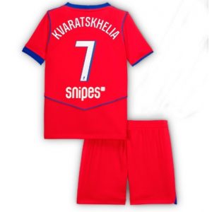 Koszulka piłkarska Paris Saint-Germain Khvicha Kvaratskhelia #7 Koszulka Trzeciej dziecięce 2025-26 +Krótkie Spodenk
