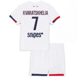 Koszulka piłkarska Paris Saint-Germain Khvicha Kvaratskhelia #7 Koszulka Wyjazdowej dziecięce 2025-26 +Krótkie Spodenk