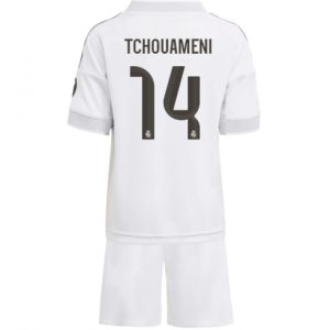 Koszulka piłkarska Real Madrid Aurelien Tchouameni #14 Koszulka Podstawowej dziecięce 2025-26 +Krótkie Spodenk