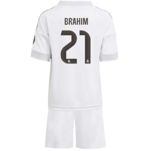 Koszulka piłkarska Real Madrid Brahim Diaz #21 Koszulka Podstawowej dziecięce 2025-26 +Krótkie Spodenk Koszulka piłkarska Real Madrid Brahim Diaz #21 Koszulka Podstawowej dziecięce 2025-26 +Krótkie Spodenk