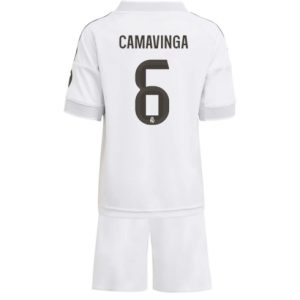 Koszulka piłkarska Real Madrid Eduardo Camavinga #6 Koszulka Podstawowej dziecięce 2025-26 +Krótkie Spodenk
