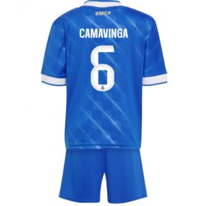 Koszulka piłkarska Real Madrid Eduardo Camavinga #6 Koszulka Trzeciej dziecięce 2025-26 +Krótkie Spodenk