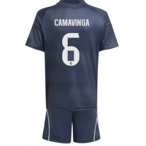 Koszulka piłkarska Real Madrid Eduardo Camavinga #6 Koszulka Wyjazdowej dziecięce 2025-26 +Krótkie Spodenk