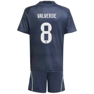Koszulka piłkarska Real Madrid Federico Valverde #8 Koszulka Wyjazdowej dziecięce 2025-26 +Krótkie Spodenk