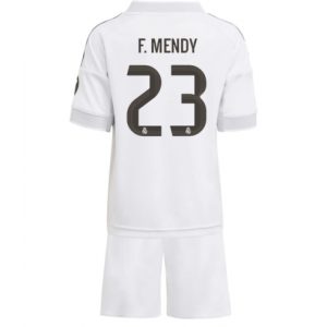 Koszulka piłkarska Real Madrid Ferland Mendy #23 Koszulka Podstawowej dziecięce 2025-26 +Krótkie Spodenk Koszulka piłkarska Real Madrid Ferland Mendy #23 Koszulka Podstawowej dziecięce 2025-26 +Krótkie Spodenk
