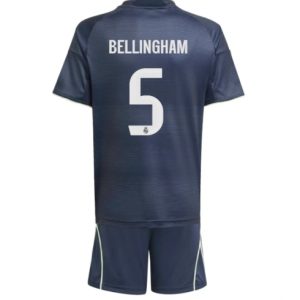 Koszulka piłkarska Real Madrid Jude Bellingham #5 Koszulka Wyjazdowej dziecięce 2025-26 +Krótkie Spodenk
