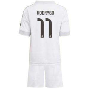 Koszulka piłkarska Real Madrid Rodrygo Goes #11 Koszulka Podstawowej dziecięce 2025-26 +Krótkie Spodenk