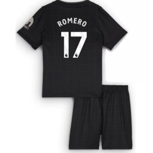 Koszulka piłkarska Tottenham Hotspur Cristian Romero #17 Koszulka Wyjazdowej dziecięce 2025-26 +Krótkie Spodenk