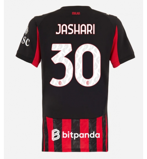 Koszulka piłkarska AC Milan Ardon Jashari #30 Koszulka Podstawowej damskie 2025-26 Krótki Rękaw Koszulka piłkarska AC Milan Ardon Jashari #30 Koszulka Podstawowej damskie 2025-26 Krótki Rękaw