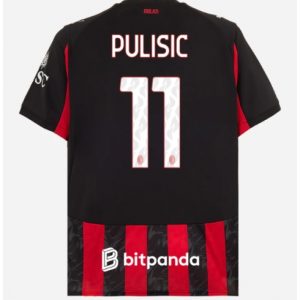 Koszulka piłkarska AC Milan Christian Pulisic #11 Koszulka Podstawowej 2025-26 Krótki Rękaw