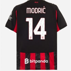 Koszulka piłkarska AC Milan Luka Modric #14 Koszulka Podstawowej 2025-26 Krótki Rękaw