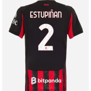 Koszulka piłkarska AC Milan Pervis Estupinan #2 Koszulka Podstawowej damskie 2025-26 Krótki Rękaw Koszulka piłkarska AC Milan Pervis Estupinan #2 Koszulka Podstawowej damskie 2025-26 Krótki Rękaw