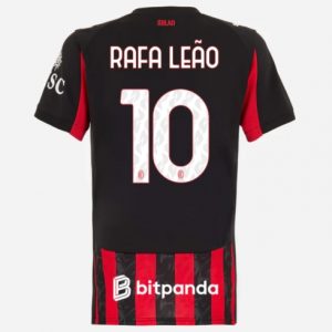 Koszulka piłkarska AC Milan Rafael Leao #10 Koszulka Podstawowej damskie 2025-26 Krótki Rękaw Koszulka piłkarska AC Milan Rafael Leao #10 Koszulka Podstawowej damskie 2025-26 Krótki Rękaw