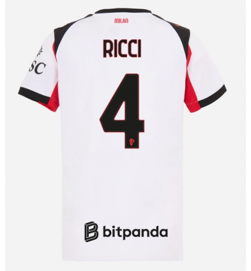 Koszulka piłkarska AC Milan Samuele Ricci #4 Koszulka Wyjazdowej damskie 2025-26 Krótki Rękaw Koszulka piłkarska AC Milan Samuele Ricci #4 Koszulka Wyjazdowej damskie 2025-26 Krótki Rękaw