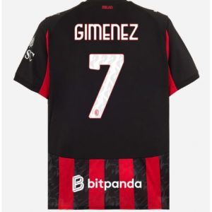 Koszulka piłkarska AC Milan Santiago Gimenez #7 Koszulka Podstawowej 2025-26 Krótki Rękaw