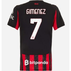 Koszulka piłkarska AC Milan Santiago Gimenez #7 Koszulka Podstawowej damskie 2025-26 Krótki Rękaw Koszulka piłkarska AC Milan Santiago Gimenez #7 Koszulka Podstawowej damskie 2025-26 Krótki Rękaw