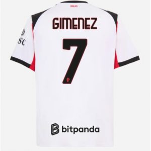 Koszulka piłkarska AC Milan Santiago Gimenez #7 Koszulka Wyjazdowej 2025-26 Krótki Rękaw