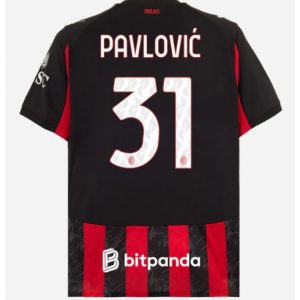 Koszulka piłkarska AC Milan Strahinja Pavlovic #31 Koszulka Podstawowej 2025-26 Krótki Rękaw