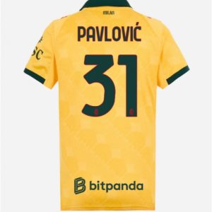 Koszulka piłkarska AC Milan Strahinja Pavlovic #31 Koszulka Trzeciej damskie 2025-26 Krótki Rękaw Koszulka piłkarska AC Milan Strahinja Pavlovic #31 Koszulka Trzeciej damskie 2025-26 Krótki Rękaw