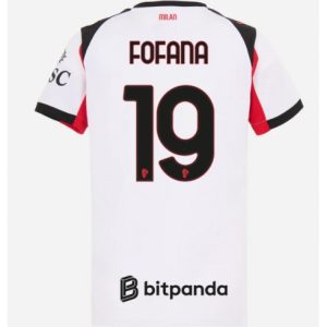 Koszulka piłkarska AC Milan Youssouf Fofana #19 Koszulka Wyjazdowej damskie 2025-26 Krótki Rękaw Koszulka piłkarska AC Milan Youssouf Fofana #19 Koszulka Wyjazdowej damskie 2025-26 Krótki Rękaw
