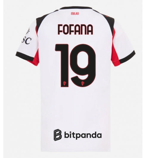 Koszulka piłkarska AC Milan Youssouf Fofana #19 Koszulka Wyjazdowej damskie 2025-26 Krótki Rękaw Koszulka piłkarska AC Milan Youssouf Fofana #19 Koszulka Wyjazdowej damskie 2025-26 Krótki Rękaw