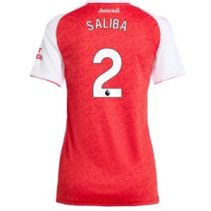 Koszulka piłkarska Arsenal William Saliba #2 Koszulka Podstawowej damskie 2025-26 Krótki Rękaw