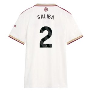 Koszulka piłkarska Arsenal William Saliba #2 Koszulka Trzeciej damskie 2025-26 Krótki Rękaw