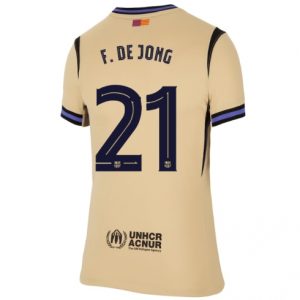 Koszulka piłkarska Barcelona Frenkie de Jong #21 Koszulka Wyjazdowej damskie 2025-26 Krótki Rękaw