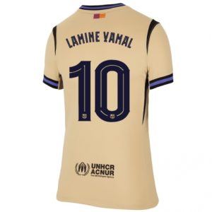 Koszulka piłkarska Barcelona Lamine Yamal #10 Koszulka Wyjazdowej damskie 2025-26 Krótki Rękaw