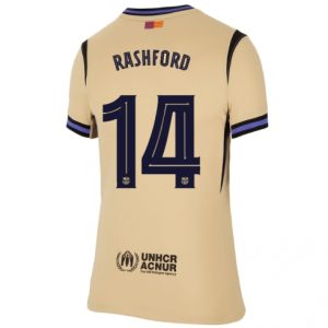 Koszulka piłkarska Barcelona Marcus Rashford #14 Koszulka Wyjazdowej damskie 2025-26 Krótki Rękaw