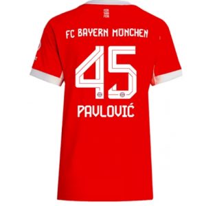 Koszulka piłkarska Bayern Munich Aleksandar Pavlovic #45 Koszulka Podstawowej damskie 2025-26 Krótki Rękaw Koszulka piłkarska Bayern Munich Aleksandar Pavlovic #45 Koszulka Podstawowej damskie 2025-26 Krótki Rękaw