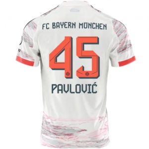 Koszulka piłkarska Bayern Munich Aleksandar Pavlovic #45 Koszulka Wyjazdowej 2025-26 Krótki Rękaw