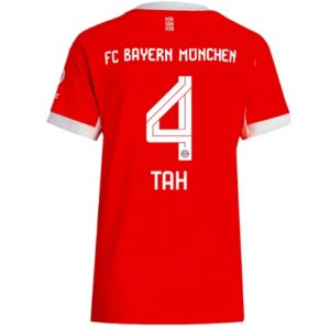 Koszulka piłkarska Bayern Munich Jonathan Tah #4 Koszulka Podstawowej damskie 2025-26 Krótki Rękaw Koszulka piłkarska Bayern Munich Jonathan Tah #4 Koszulka Podstawowej damskie 2025-26 Krótki Rękaw