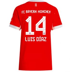 Koszulka piłkarska Bayern Munich Luis Diaz #14 Koszulka Podstawowej damskie 2025-26 Krótki Rękaw