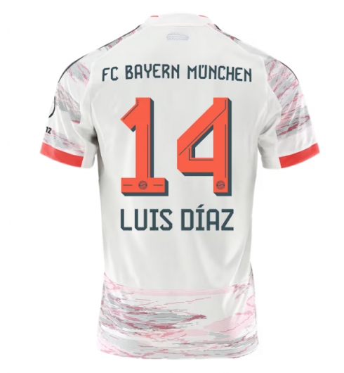 Koszulka piłkarska Bayern Munich Luis Diaz #14 Koszulka Wyjazdowej 2025-26 Krótki Rękaw Koszulka piłkarska Bayern Munich Luis Diaz #14 Koszulka Wyjazdowej 2025-26 Krótki Rękaw