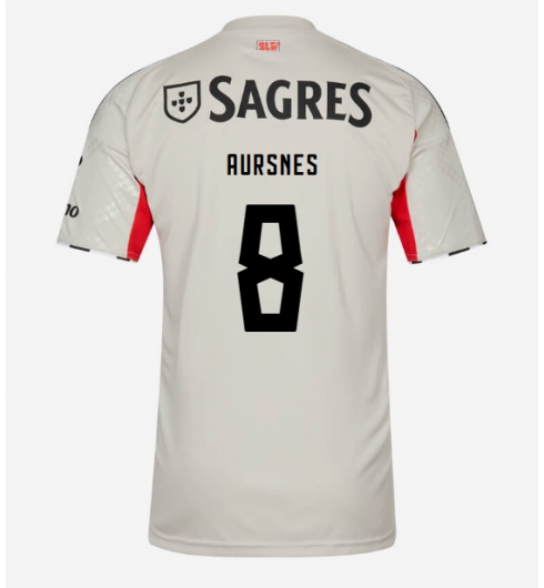 Koszulka piłkarska Benfica Fredrik Aursnes #8 Koszulka Wyjazdowej 2025-26 Krótki Rękaw Koszulka piłkarska Benfica Fredrik Aursnes #8 Koszulka Wyjazdowej 2025-26 Krótki Rękaw