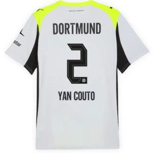 Koszulka piłkarska Borussia Dortmund Yan Couto #2 Koszulka Wyjazdowej 2025-26 Krótki Rękaw