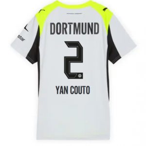 Koszulka piłkarska Borussia Dortmund Yan Couto #2 Koszulka Wyjazdowej damskie 2025-26 Krótki Rękaw